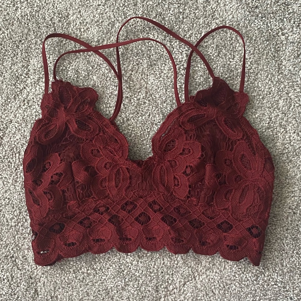 Deep Red Lace Bralette